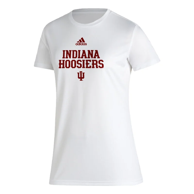 Ladies Indiana Hoosiers Adidas Creator Stacked T-Shirt