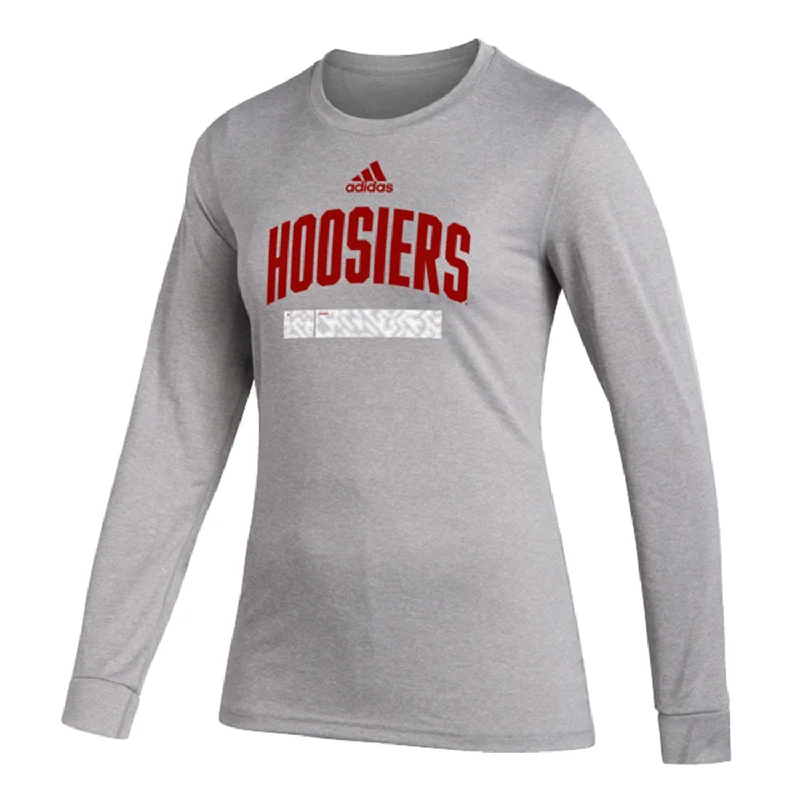 Ladies Indiana Hoosiers Adidas Creator Arched Blur Long Sleeve T-Shirt