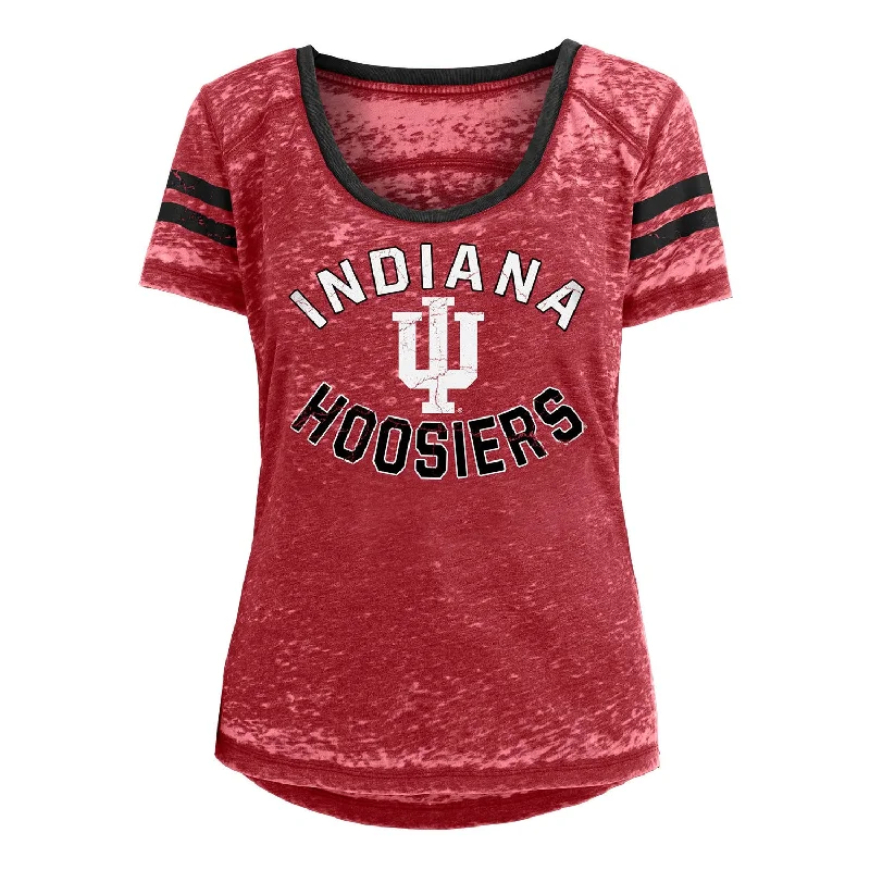 Ladies Indiana Hoosiers Arched Burnout T-Shirt