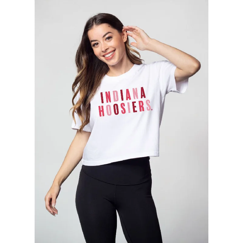 Ladies Indiana Hoosiers Uppercase Multi Sans Short Sleeve