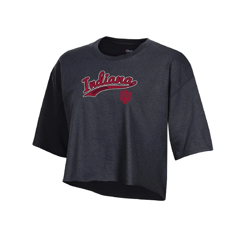 Ladies Indiana Hoosiers Script Logo Cropped Tee