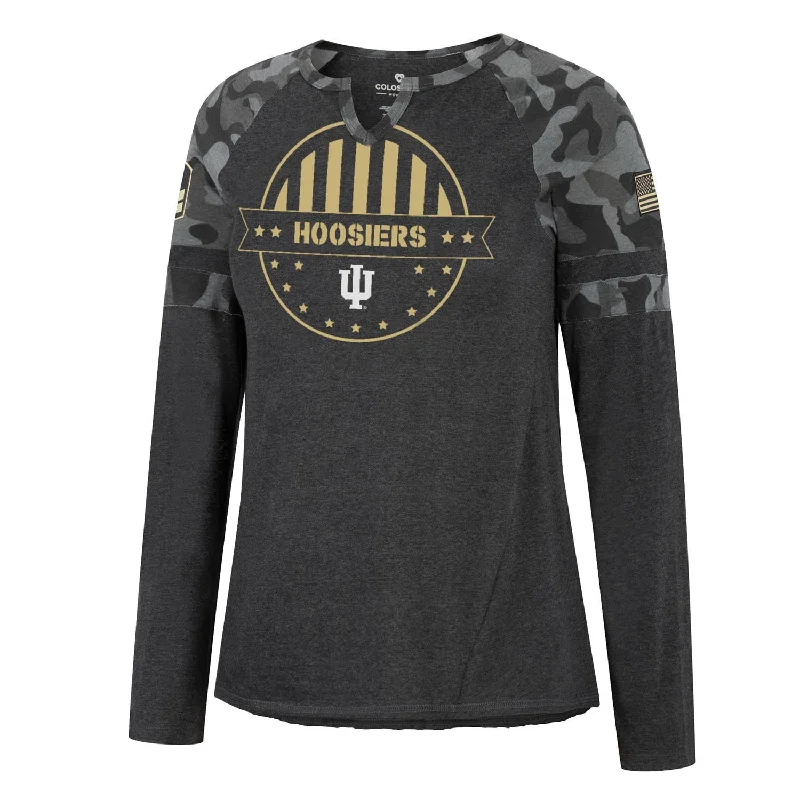 Ladies Indiana Hoosiers V-Notch Long Sleeve