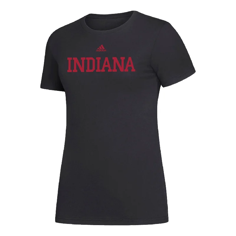 Ladies Indiana Hoosiers Adidas Amplifier Black T-Shirt