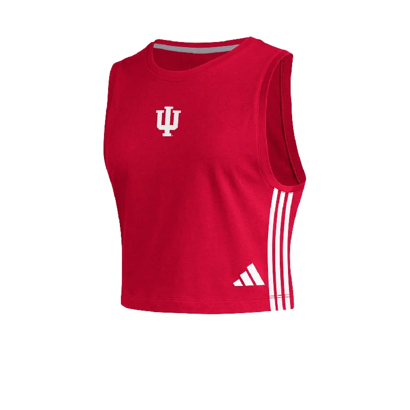 Ladies Indiana Hoosiers Adidas Crop Tank