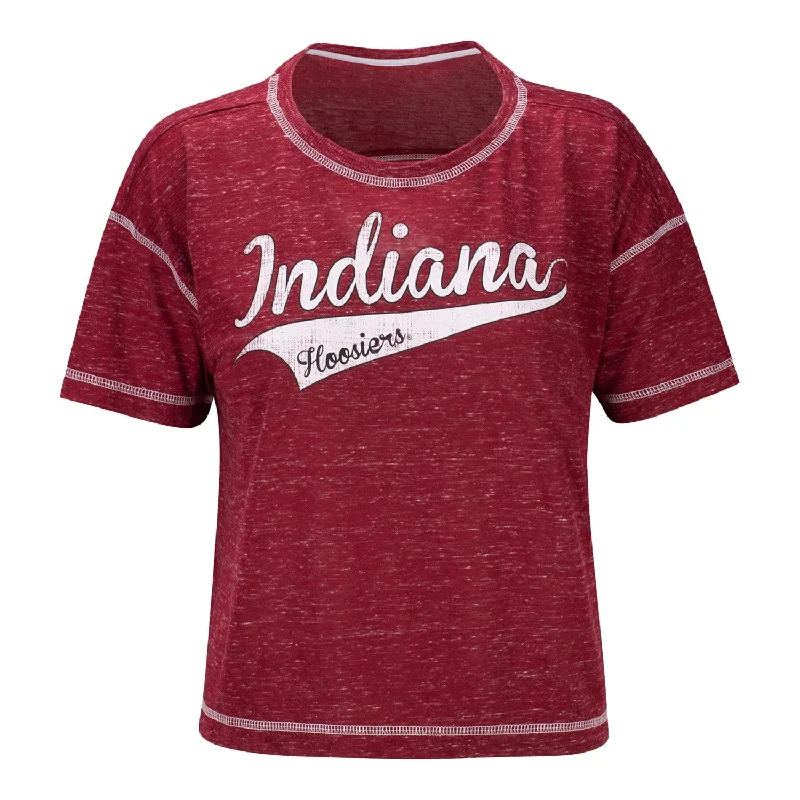 Ladies Indiana Hoosiers Contrast Crop T-Shirt