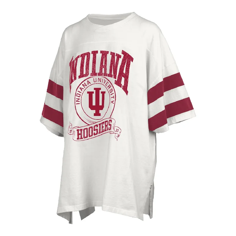 Ladies Indiana Hoosiers Floyd Oversized White T-Shirt