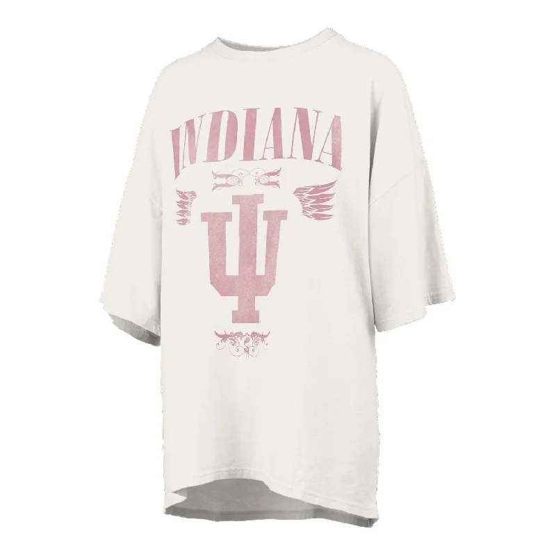 Ladies Indiana Hoosiers Davidson Oversized White T-Shirt