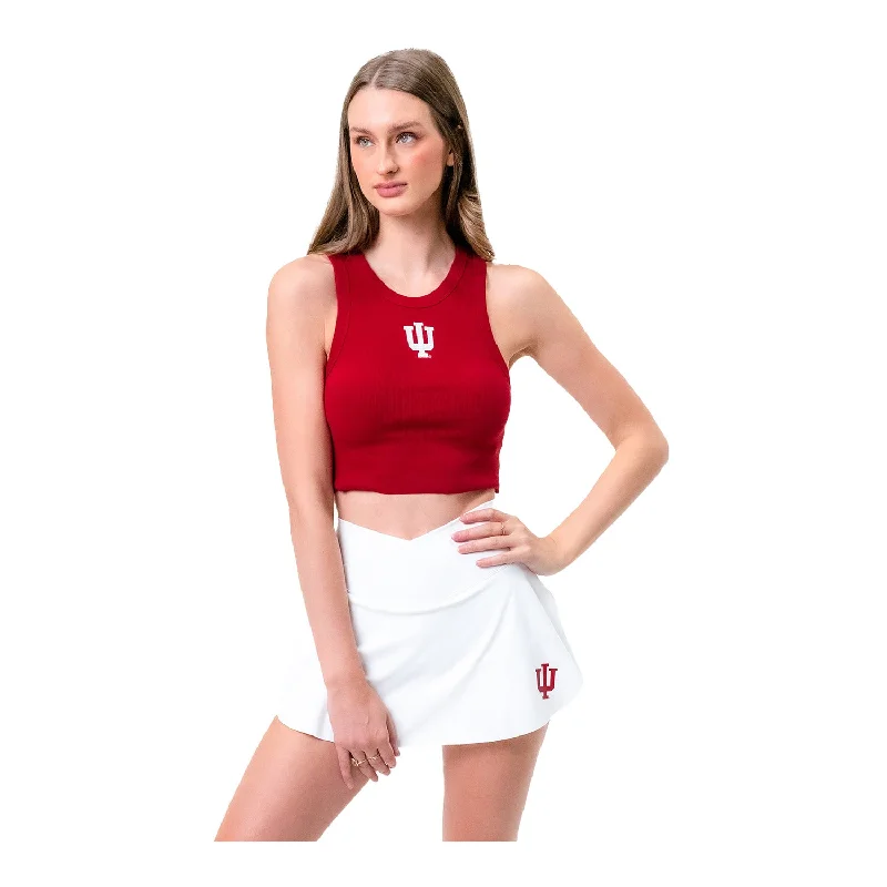 Ladies Indiana Hoosiers Ribbed Tailgate Crimson Tank