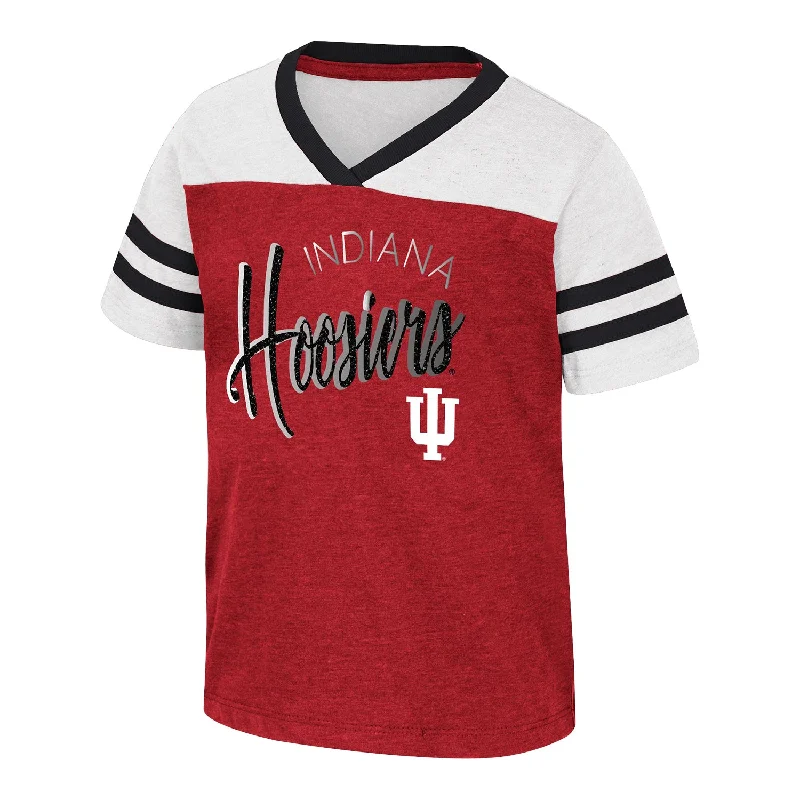 Toddler Girls Indiana Hoosiers Summer V-Neck Crimson T-Shirt