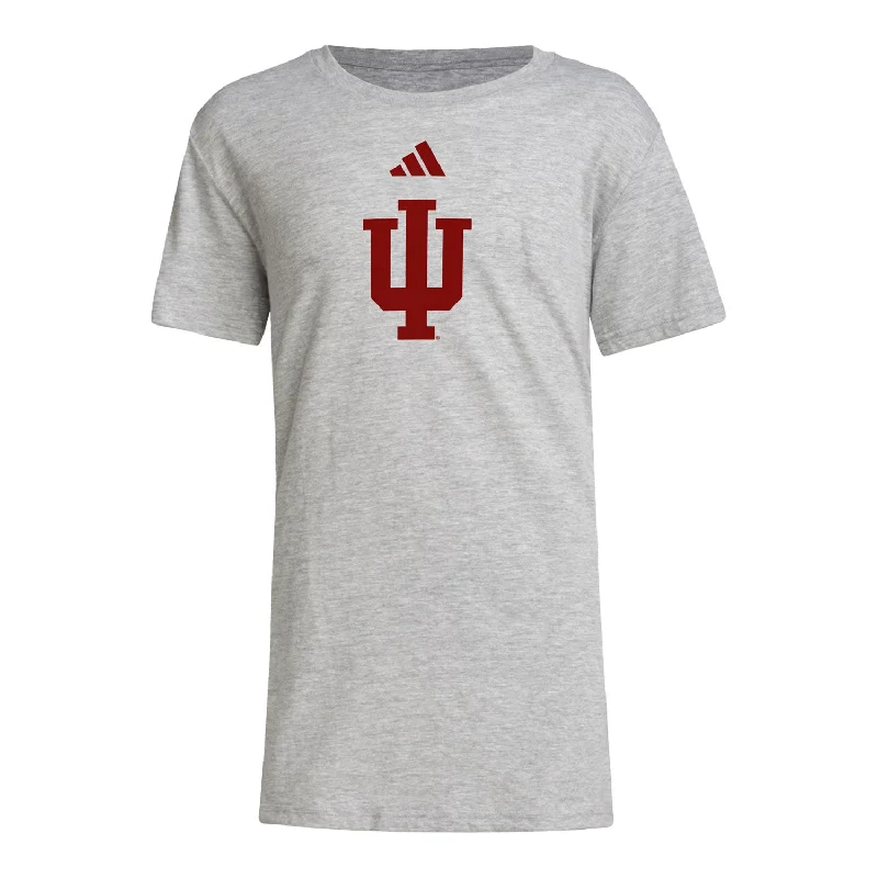 Youth Indiana Hoosiers Adidas Primary Logo Grey T-Shirt