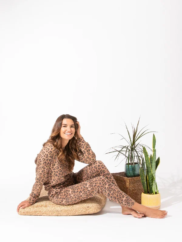 Cathy Leopard Print Oversized Crew