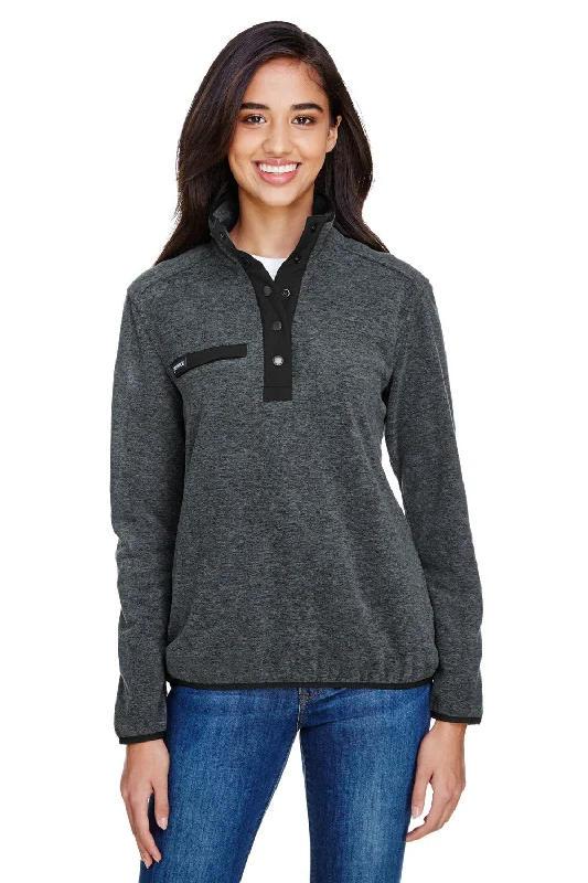 Dri Duck Womens Denali Mountain UPF 50+ Fleece Sweatshirt w/ Pocket - Charcoal Grey