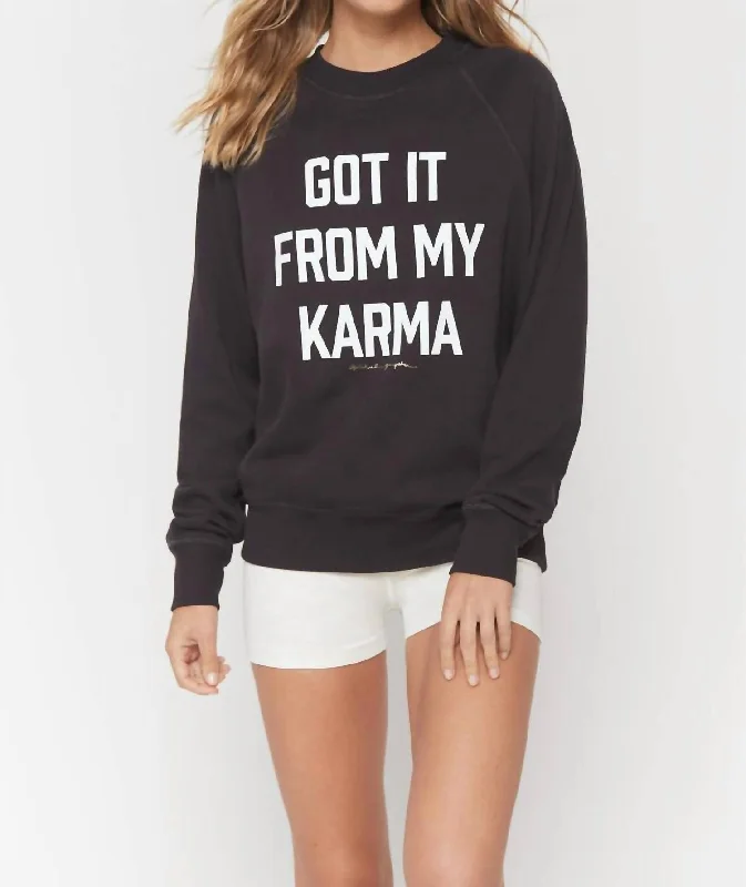 Karma Old School Sweatshirt In Vintage Black