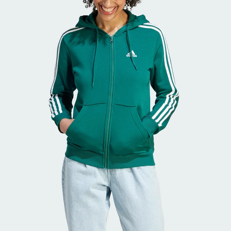 Women's adidas Essentials 3-Stripes Full-Zip Fleece Hoodie