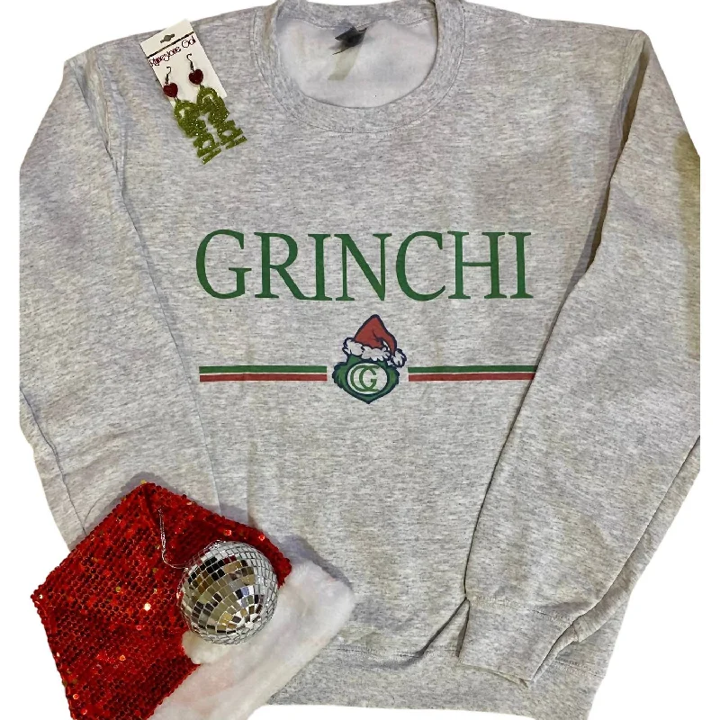 Women's Grinchi Inspired Sweatshirt In Grey