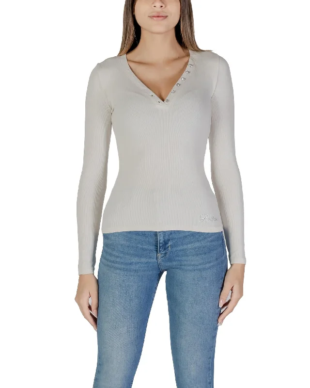 Guess Low-Cut V-Neck Long Sleeve T-Shirt