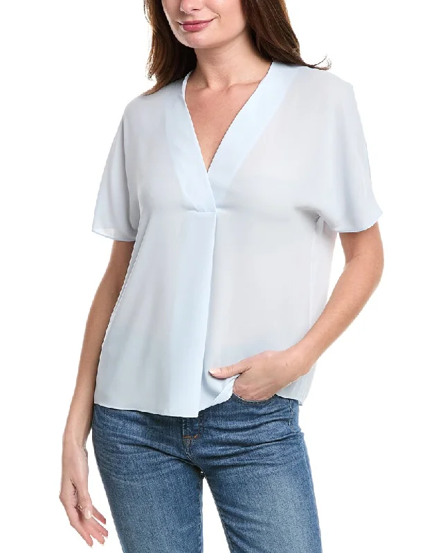 Vince Crepe V-Neck Blouse