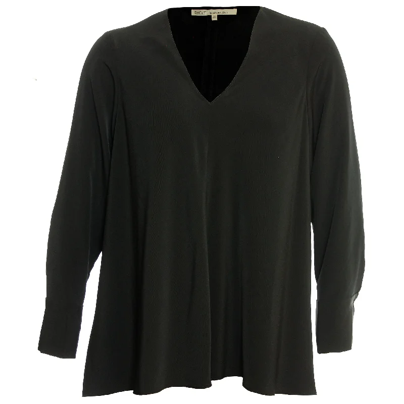 Rachel Roy Black or Orange Long Sleeve V-Neck Blouse