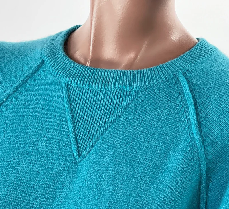 80s 90s Men's Pullover Sweater Turquoise Cashmere Large Norm Thompson VFG