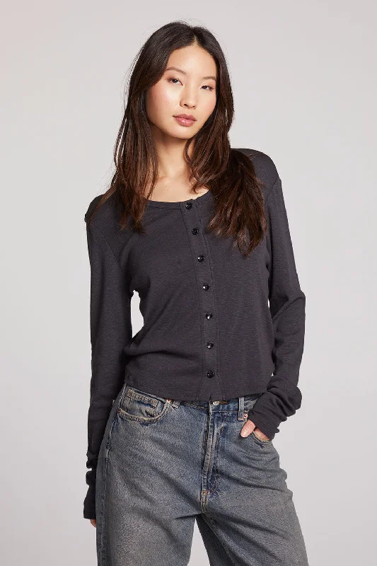 Brady Licorice Button Up Pullover