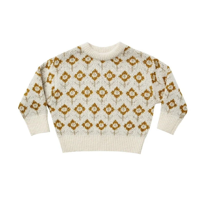 Rylee + Cru Knit Pullover - Ivory Vintage Floral