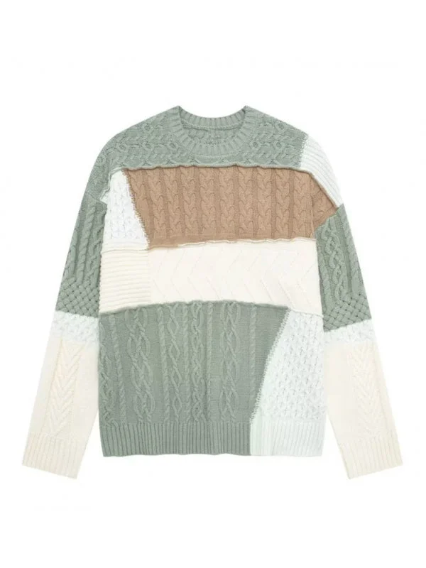 Patchwork Sweaters in Pastel Hues - Knit Pullover