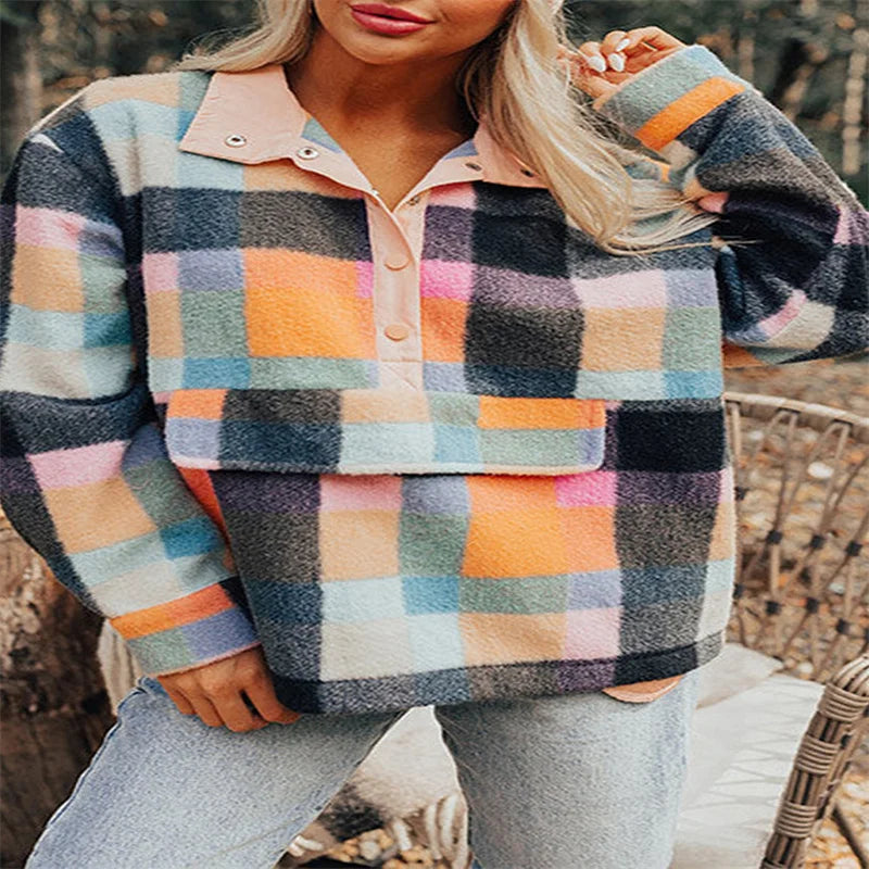 Plaid Fleece Quarter-Zip Pullovers